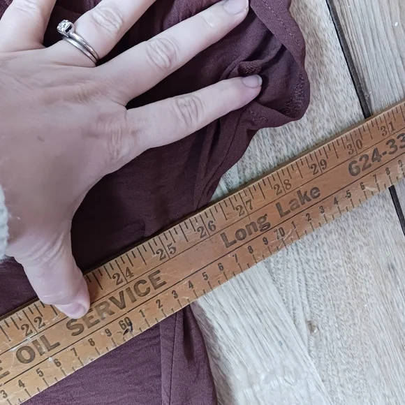 Shein Curve Chocolate Brown Bat Wing Crepe Blouse Size 3XL - Picture 9 of 10